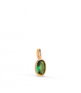 Ciondolo Secret ovale verde smeraldo oro 18kt, ciondoli oro per donna, regalo Natale.