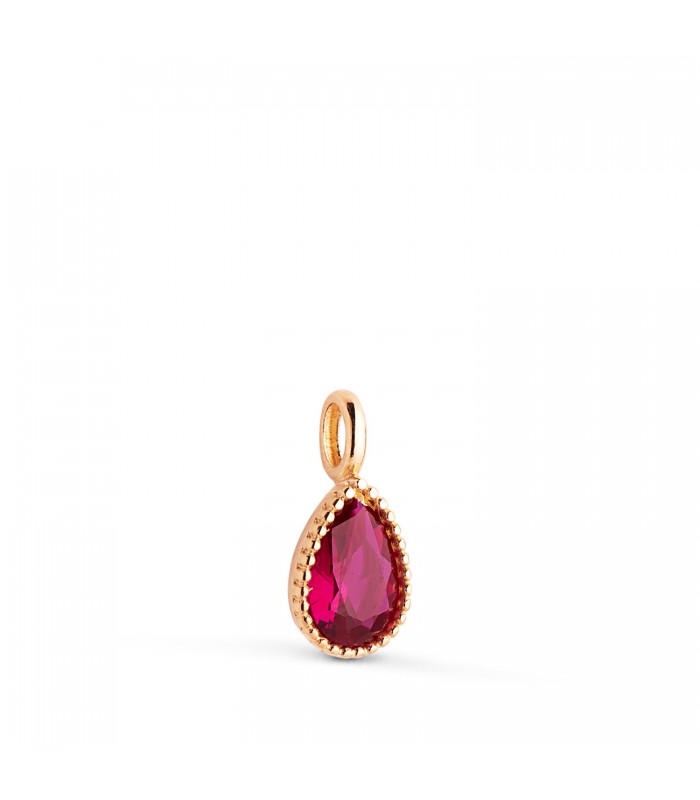 Tropfen Anhänger mit Zirkonia, Rot 5 mm | Damen Halsketten aus 18K Gold