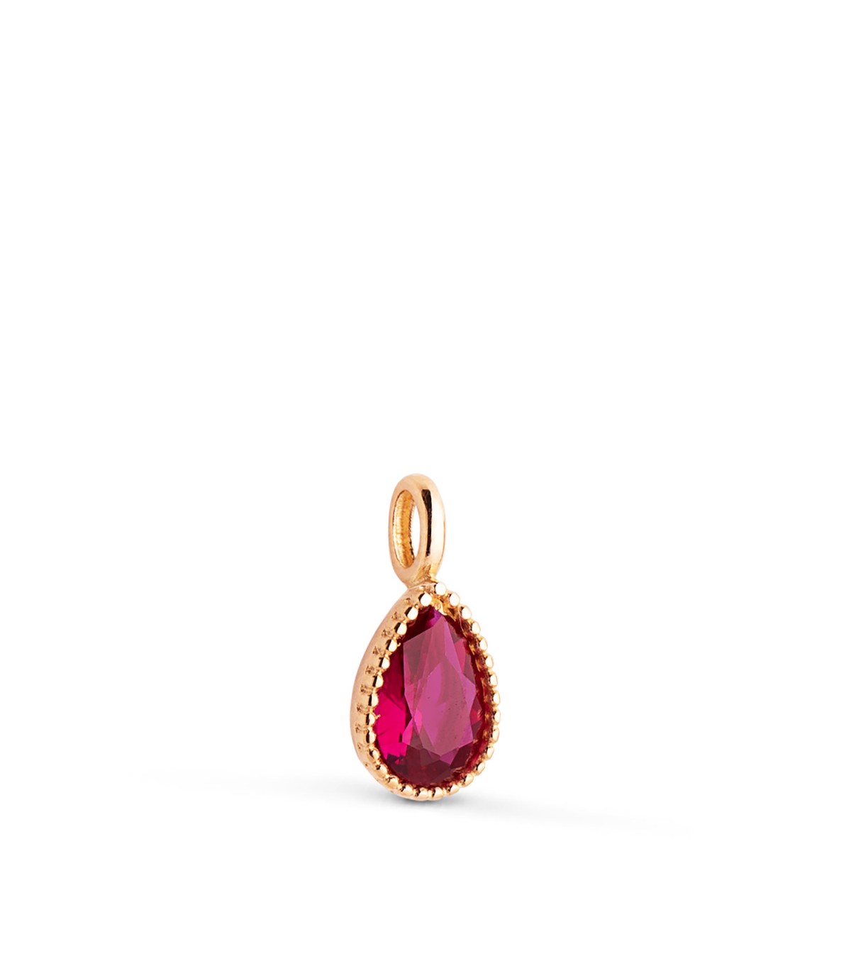 Tropfen Anhänger mit Zirkonia, Rot 5 mm | Damen Halsketten aus 18K Gold
