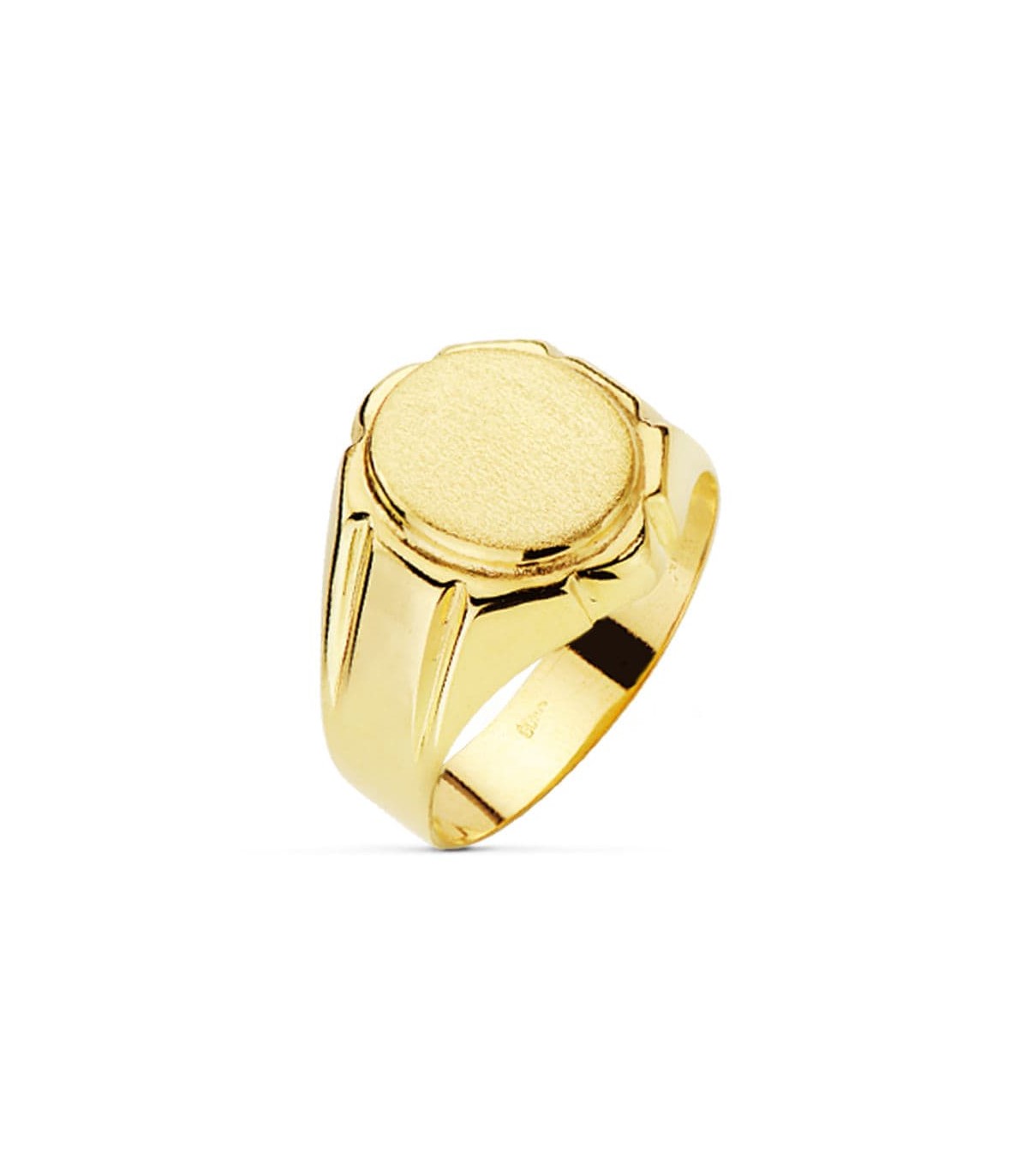 Anello chevalier ovale Gabin oro giallo 375, anelli da uomo con incisione