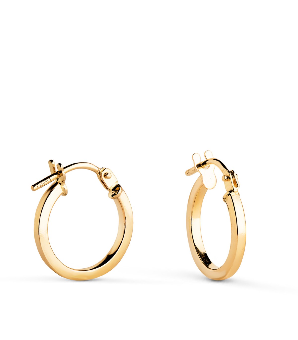 Boucles d'oreilles Créoles Carrées Or 18K 13mm, bijoux femme pas cher