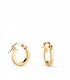 Orecchini a cerchio canna quadrata oro 18kt 11mm, gioielli donna.