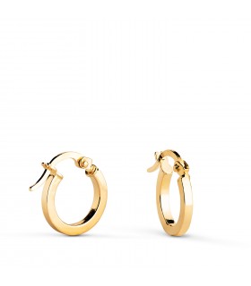 Pendientes Aros Cuadrados Oro 18K 11mm, joyas de mujer
