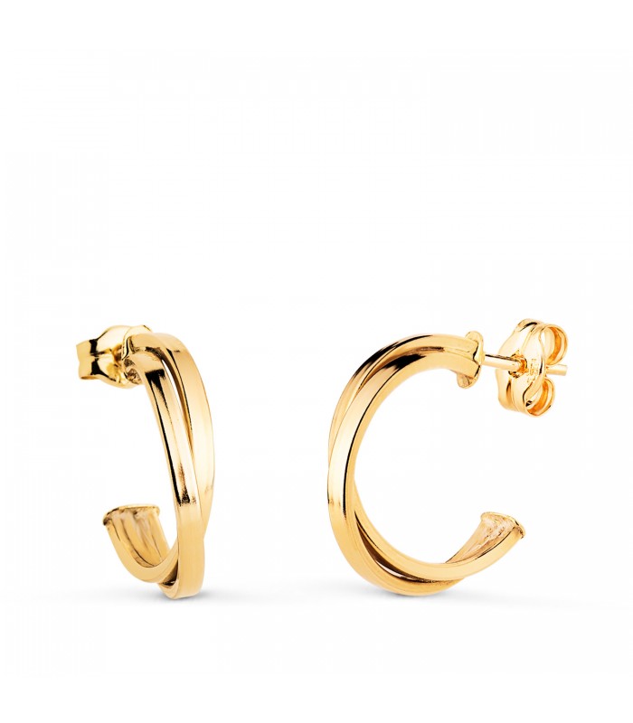 Aros abiertos Kenia oro amarillo 18 K