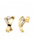Damenohrringe mit X-Form und Zirkonia - Ohrstecker aus Gelbgold 750 - 21476