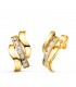 Ohrstecker Gold 18K - Creolen mit Wellen-Design | Damen Ohrringe 21478 Gelbgold