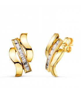 Orecchini donna a fascia Barbara oro 18kt con zirconi, regalo Natale o festa della mamma.