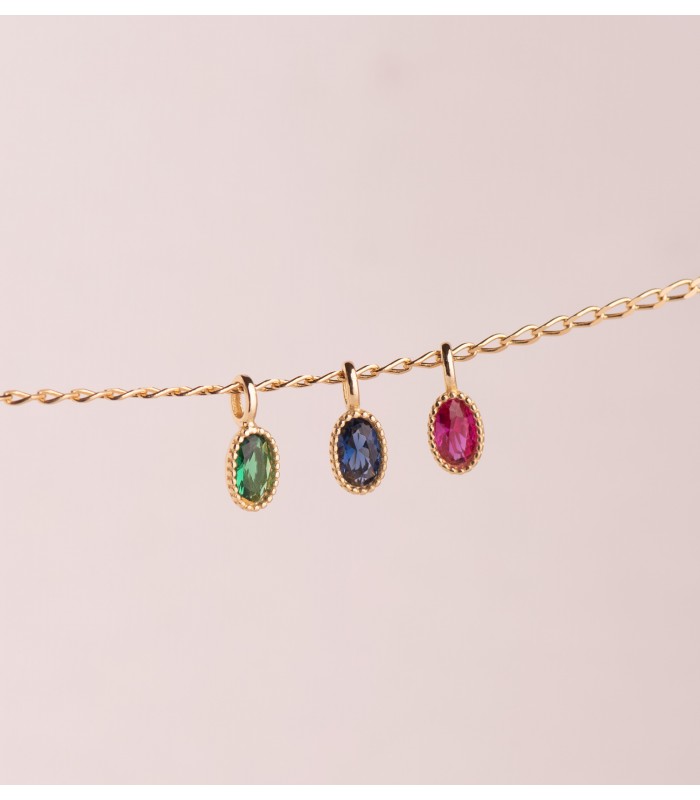 Colgante Secret oval azul Oro 18K | Colgantes de mujer, piedras de colores