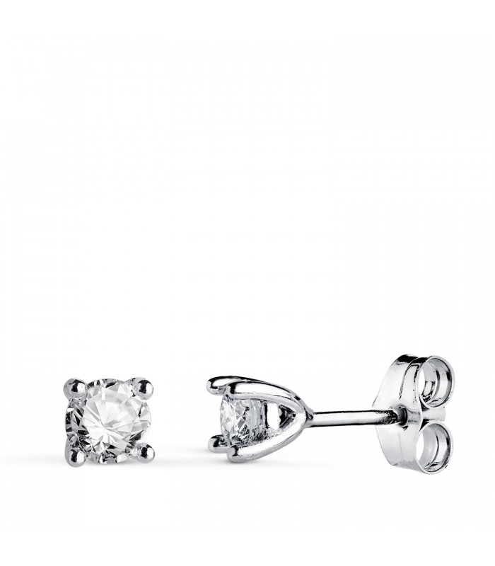 Boucles d'oreilles diamant Dalmatie 0.600ct Or blanc 18K, pour femme, mariage.