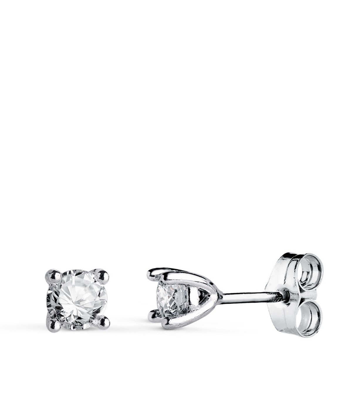Boucles d'oreilles diamant Dalmatie 0.600ct Or blanc 18K, pour femme, mariage.
