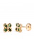 Puces d'oreilles Mystic fleur zircone Oro 18K 7mm, boucles d'oreilles femme.