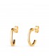 Orecchini a cerchio Sheila oro 18kt 14mm, cerchi con forma ovale, stile moderno.