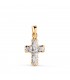 Goldkreuz 18K & Zirkoniasteinen Baguette und Prinzess | Anhänger für Damen