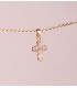 Collana croce in oro con zirconi per donna, 750 (18kt), misura 15 x 9,5 mm.