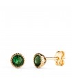 Puces d'oreilles Secret pierre verte Or 18K