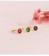 Boucles d'oreilles en or 18 750/1000, modèle Secret avec pierre verte 5 mm - clous d'oreilles, bijoux pour femme