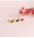 Pendientes de oro 18 kilates, modelo Secret circonitas de colores 6 mm - pendientes pequeños, joyas de mujer