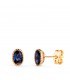 Ohrstecker Secret mit Zirkonia Oval Blue 18K Gold