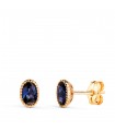 Orecchini Secret ovale blu oro 18kt