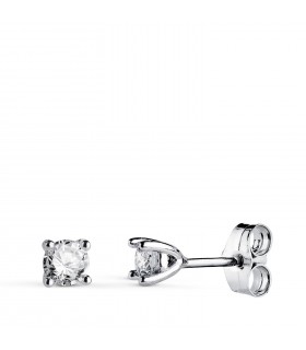 Orecchini con diamanti in oro bianco 18 kt da donna, orecchino a lobo modello Måne 0,400 carati