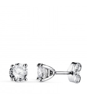 Boucles d'oreilles en diamant et or blanc 18 carats pour femme, puces d'oreilles Nordlys 1,0 ct