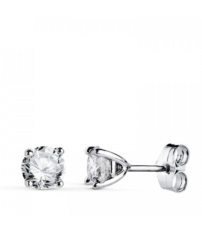 Orecchini con diamanti in oro bianco 18 kt da donna, orecchino a lobo modello Nordlys 1 carato