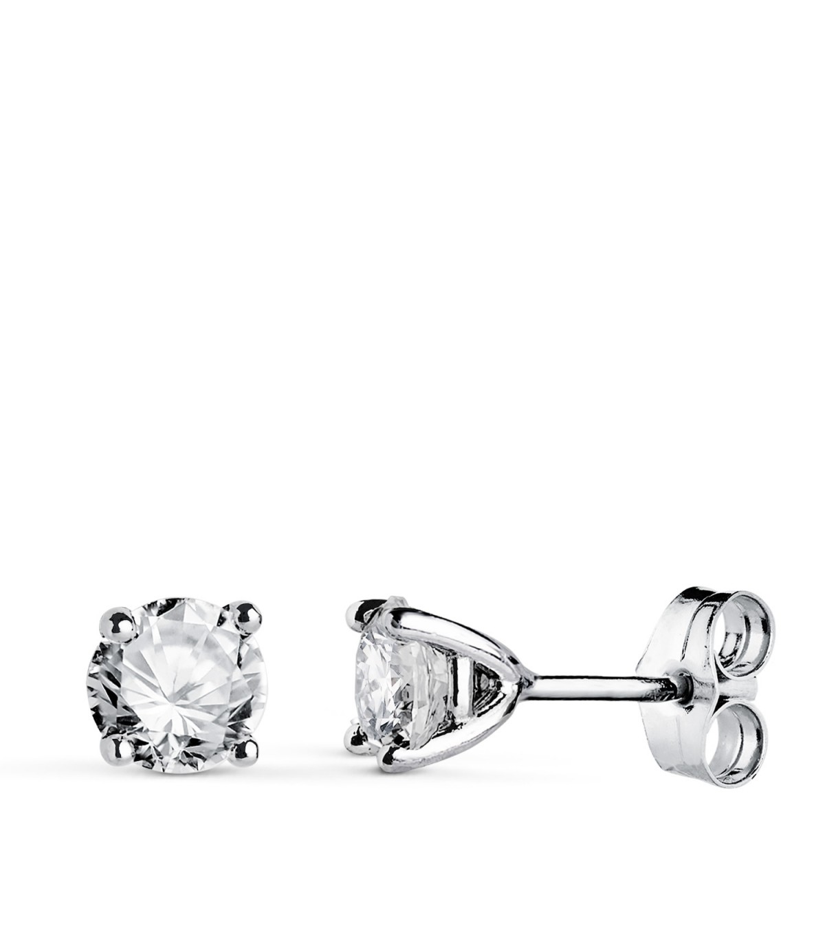 Pendientes con diamantes de oro blanco 18 kilates para mujer, modelo Nordlys 1 quilate