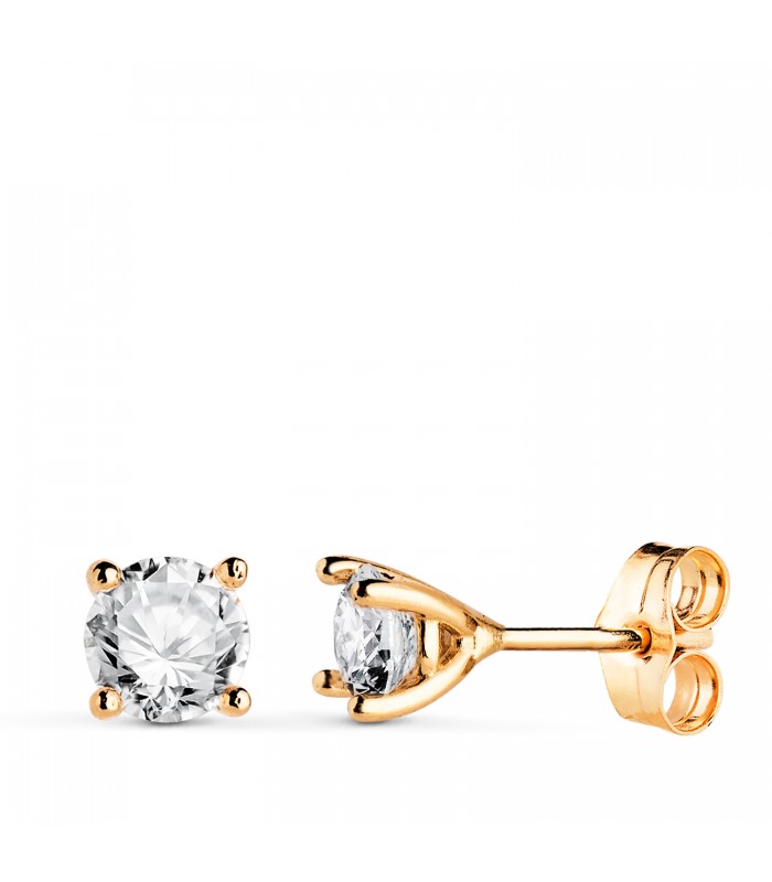 Pendientes con diamantes de oro amarillo 18 kilates para mujer, modelo Nordlys 1 quilate
