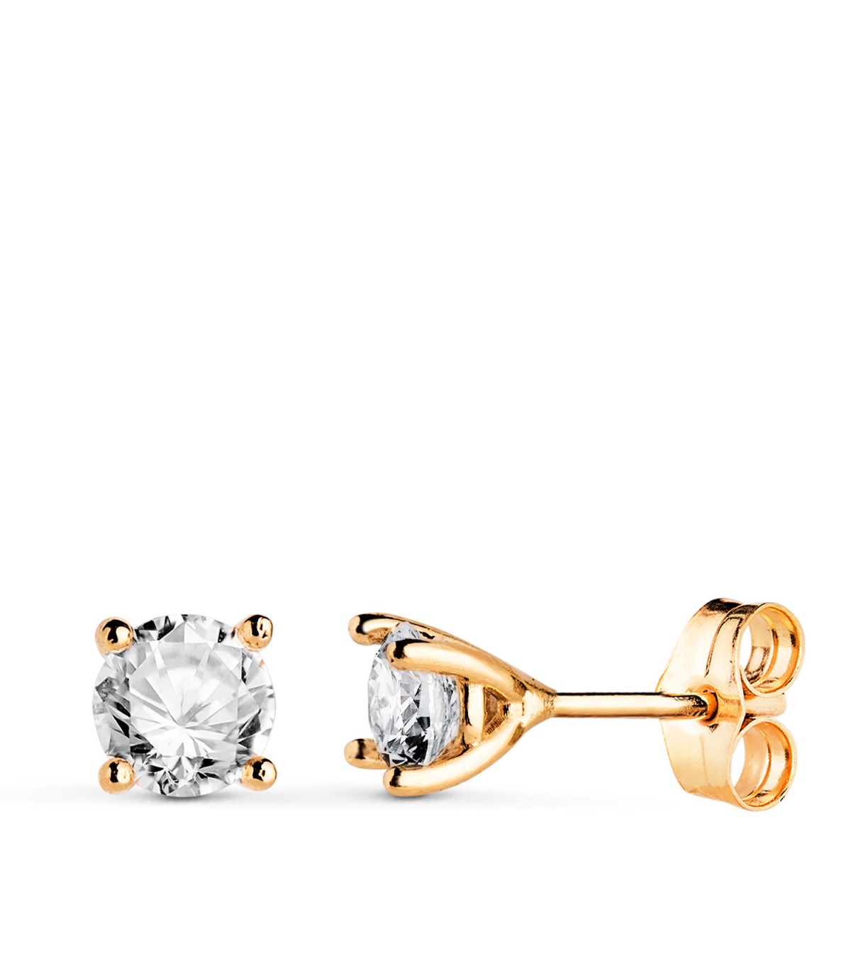 Boucles d'oreilles en diamant et or jaune 18 carats pour femme, puces d'oreilles Nordlys 1,0 ct