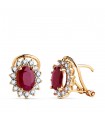 Pendientes Sybil Oro Amarillo 18K Diamantes y Rubí