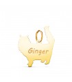Colgante personalizado Gato pelo largo Oro 18K