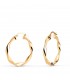 Cerchi a treccia oro giallo 750  24 mm, orecchini a cerchio torchon, gioielli da donna.