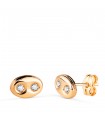 Pendientes Grano de café circonitas Oro 18K 8mm