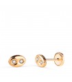 Pendientes Grano de café circonitas Oro 18K 6mm
