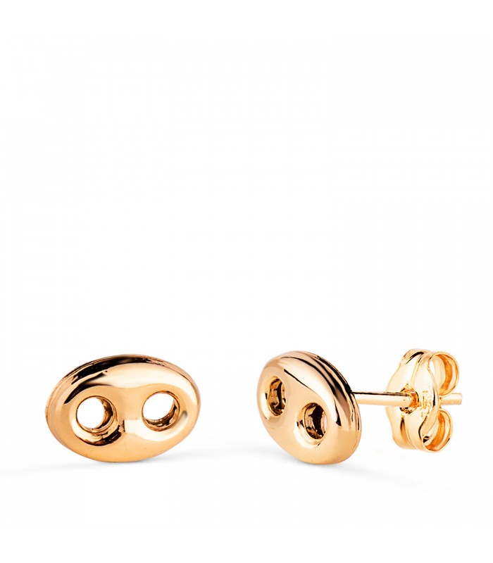 Pendientes de mujer Grano de café (nudo de barco) Oro 18K 8mm. Regalo señora joyería online.