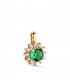 Pendentif Diamants et Émeraude Idril or jaune 750/1000, colliers diamants pour femme.