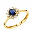 Bague Idril or jaune 18K Diamants et Saphir