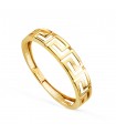 Anello fascia Greca in oro giallo 750