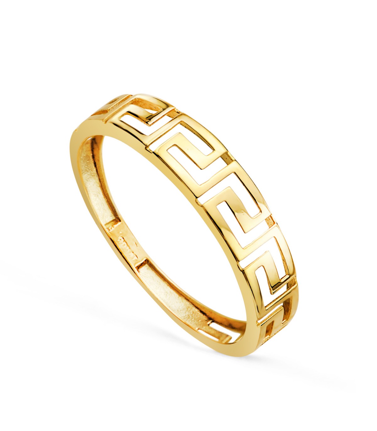 Breiter Ring mit Greca-Struktur, 750er Gelbgold (18 Karat), für Damen