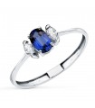 Anillo Intuition zafiro y diamantes Oro blanco