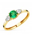 Anello smeraldo e diamanti Aura Oro 18kt