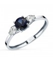 Bague saphir et diamants Aura Or blanc