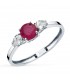 Anello con rubino rosso - Modello Aura in oro bianco con diamanti, ideale regalo donna: Natale, Proposta Matrimonio.