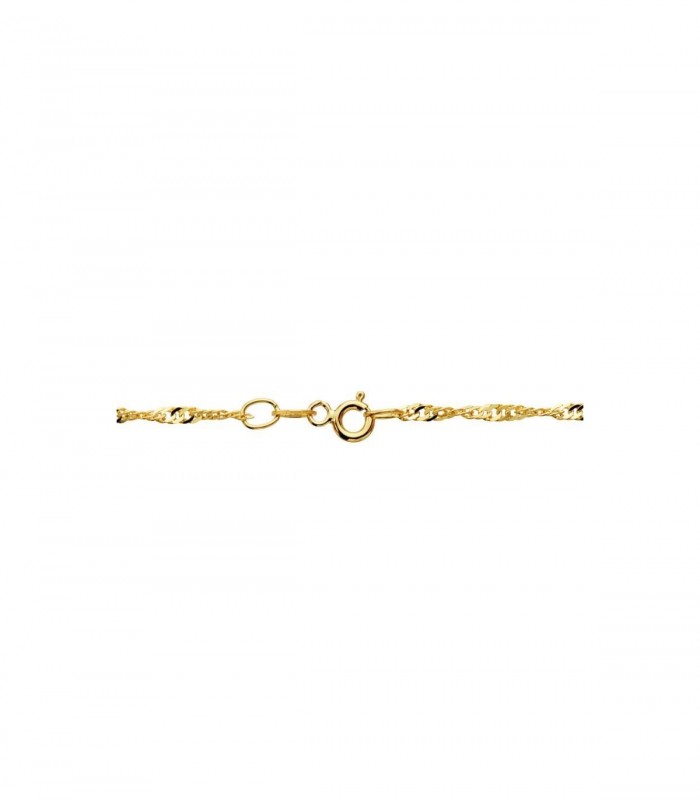 Catena intrecciata in oro giallo 750 con chiusura anello a molla - Collana a maglia Singapore 2 mm 40 cm