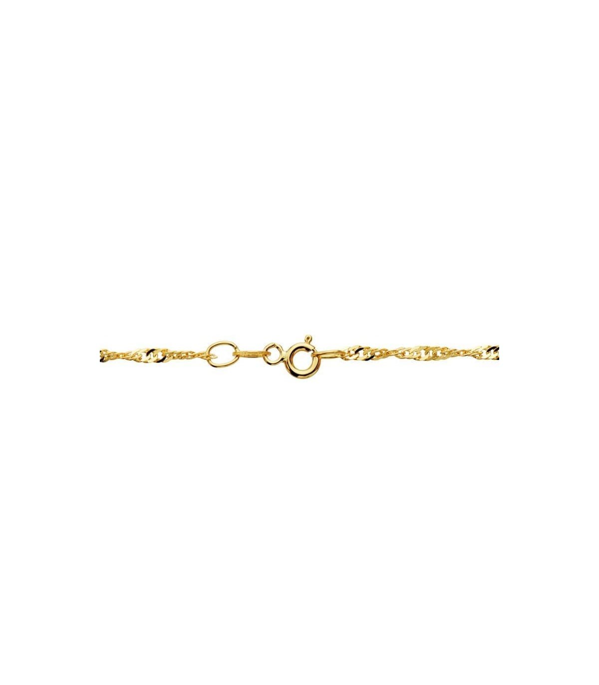 Cadena Singapur 2 mm 18 Ktes 40 cm - Cadena retorcida de oro para mujer