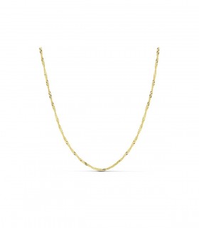 Cadena Singapur 2 mm 18 Ktes 40 cm - Cadena retorcida de oro para mujer