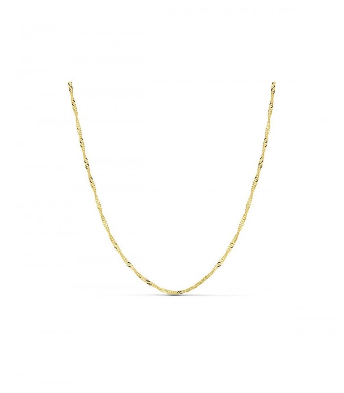 Catena intrecciata in oro per donna e battesimo - Collana a maglia Singapore 2 mm 40 cm