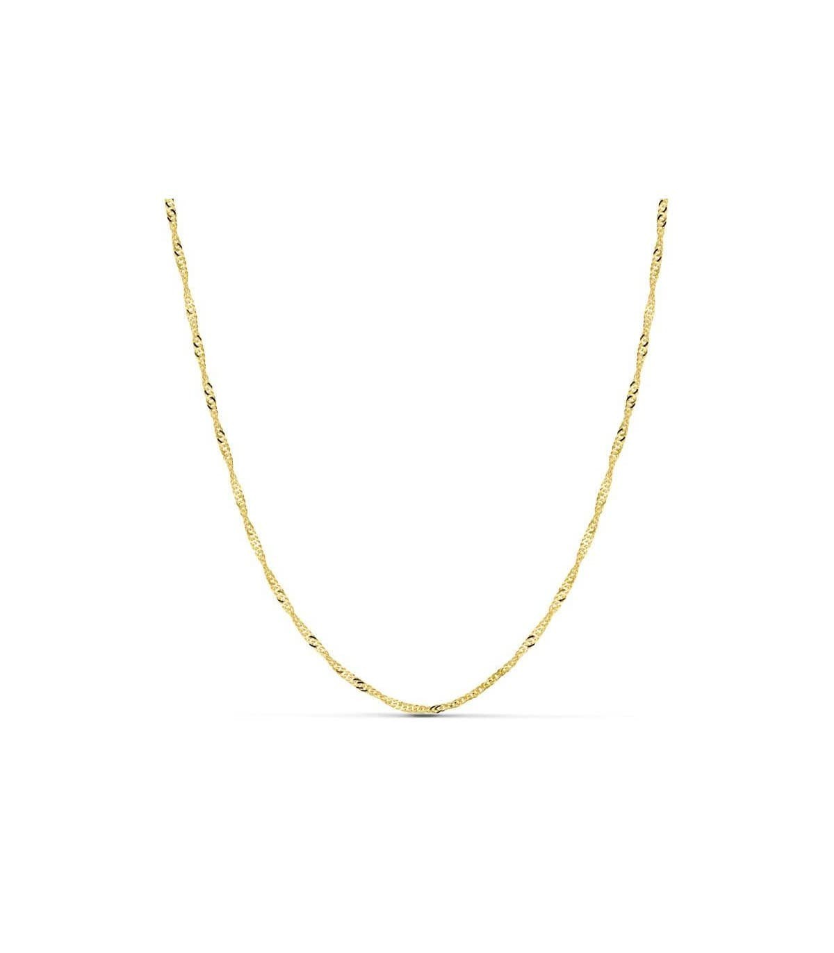 Cadena Singapur 2 mm 18 Ktes 40 cm - Cadena retorcida de oro para mujer