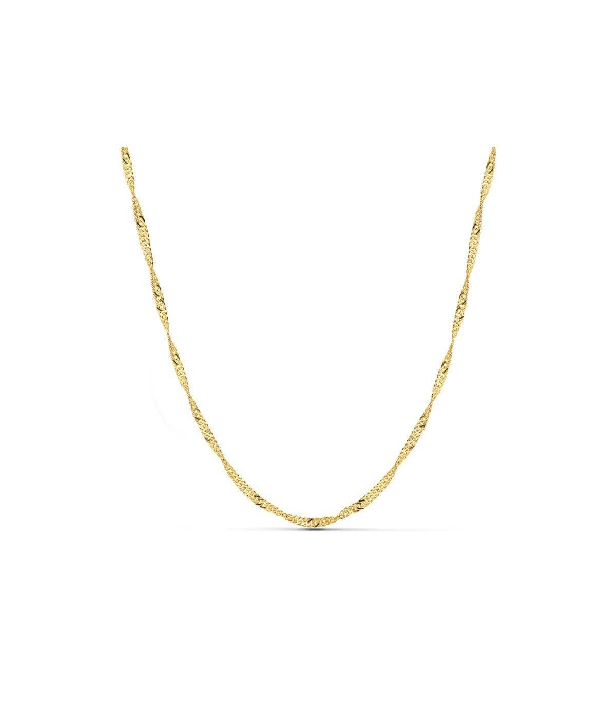 Collana Catena intrecciata in oro per donna - Girocollo a maglia Singapore 2.5 mm 40 cm