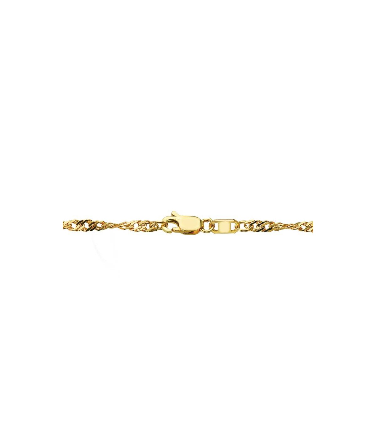 Cadena Singapur 2.5 mm 40 cm 18 Kilates - Cadena retorcida de oro para mujer